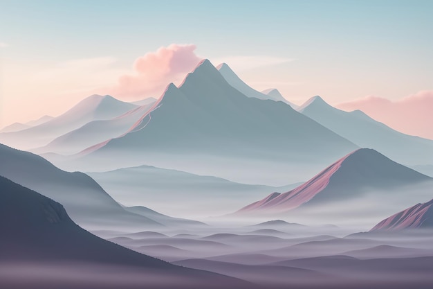 Dream shaper v7 A surreal landscape of a distant mountain range