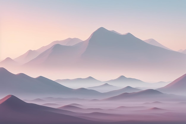 ドリームシェイパー v7 遠くの山脈の超現実的な風景