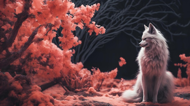 A dream with fox in Autumn floral