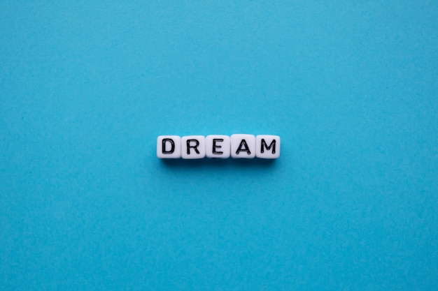 Dream word on a blue background