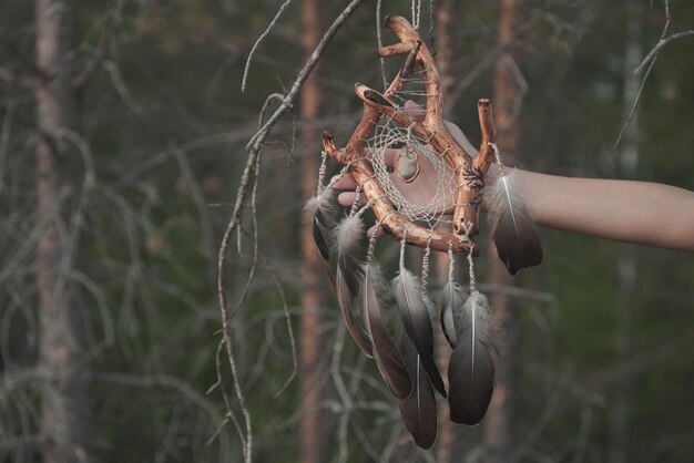 Dreamcatcher handmade from natural materials