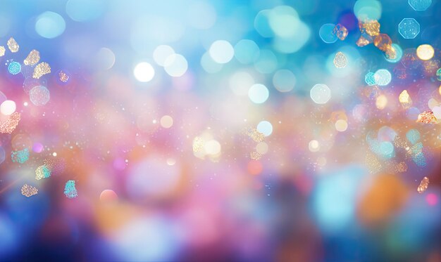 Photo dreamlike image filled with dynamic blurred circles of color showcasing a captivating blend of hues