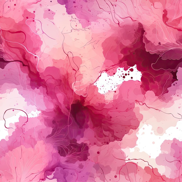 Dreamlike purple watercolor splash with soft lines and fluid figures tiled