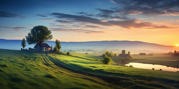 Foto paesaggio rurale da sogno