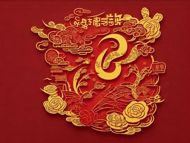 Dreamshaper v7 chinese new year editable text style effect
