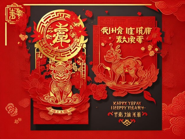 Dreamshaper v7 chinese new year editable text style effect