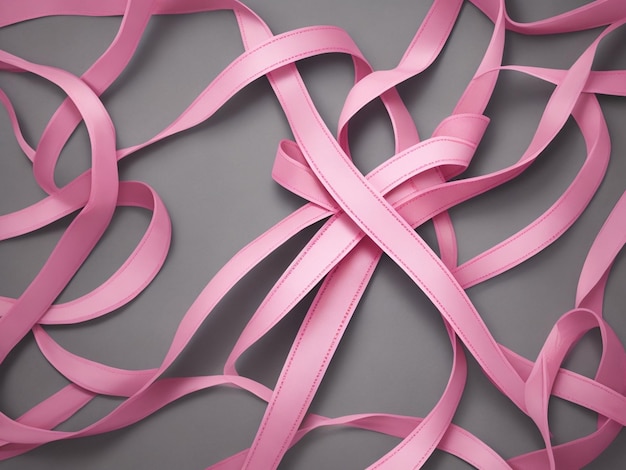 Photo dreamshaper v7 crossed pink ribbon symbol of world cancer day