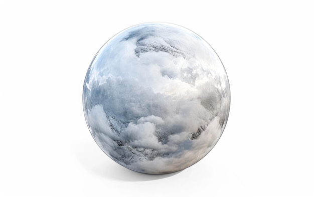 Dreamy 4K Cloud Sphere Design Isolated on Transparent Background