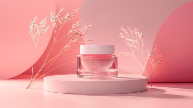 dreamy aesthetic cosmetic product with fresh background
