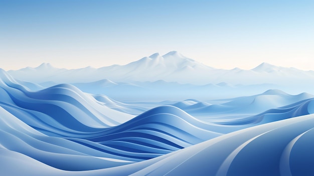 A dreamy blue abstract mountain peak