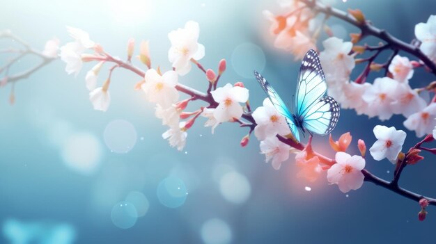 Dreamy Bokeh Background with a Delicate Butterfly