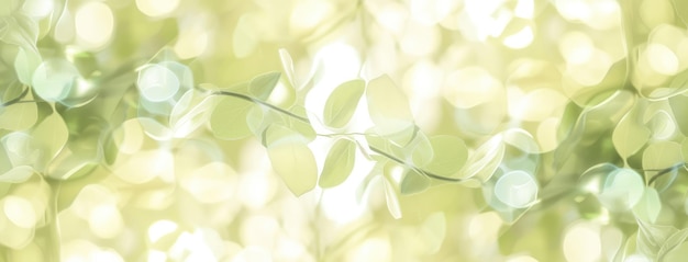 新鮮 な 緑 の 葉 を 持つ 夢 の よう な ボケ 灯