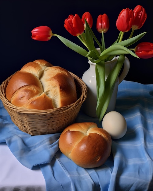 Photo dreamy breakfast immerse yourself in the taste of kaisersemmel and enjoy the moment