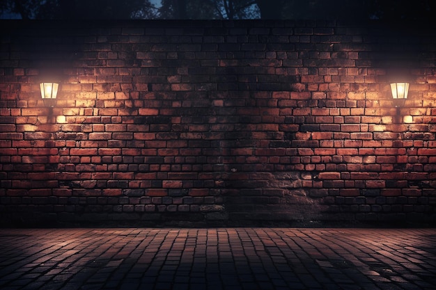 Photo dreamy brick wall with ethereal glow