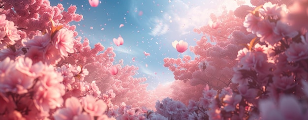 Dreamy Cherry Blossoms Adrift in Ethereal Spring Light