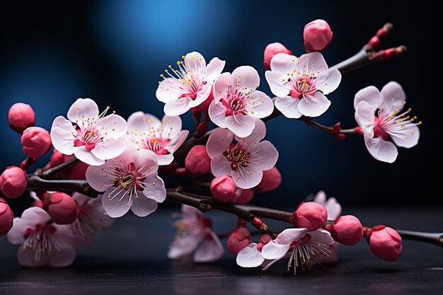 Dreamy Cherry Blossoms on a Dark Background