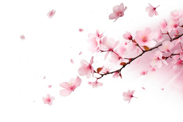 Dreamy cherry blossoms on a light background Generative Ai