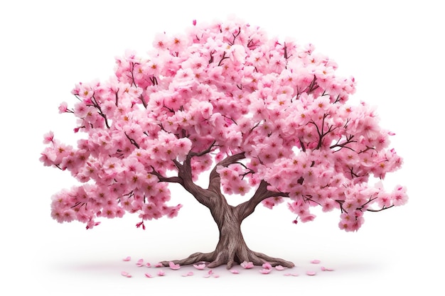 Фото Мечтательные вишневые цветы на светлом фоне generative ai