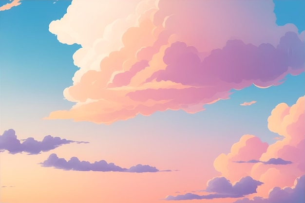 Dreamy clouds on beautiful sky