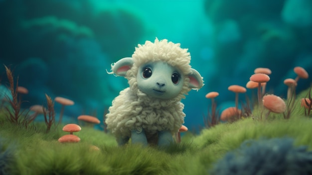 Dreamy Corriedale Lamb In Studio Ghibli Style