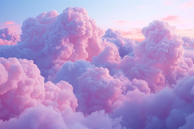 Dreamy cotton candy clouds at dusk
