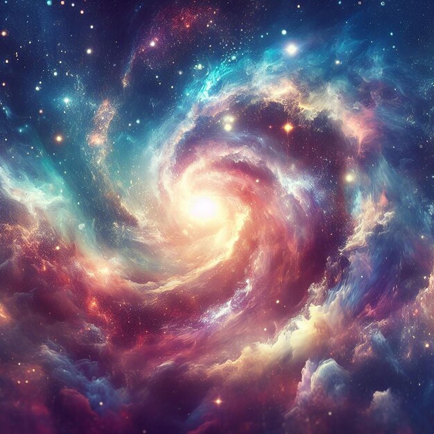 Dreamy galaxy swirling with stars space art