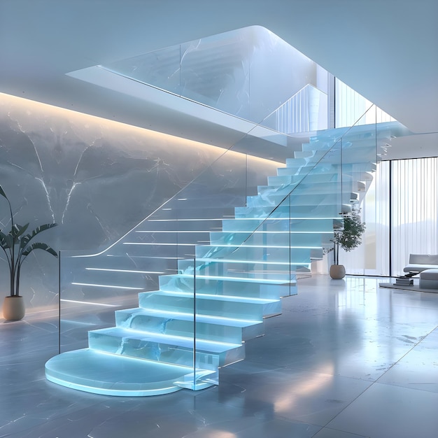 Photo dreamy of the glass staircase