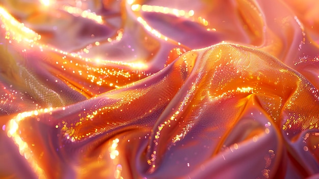 Фото Мечтательный голографический дизайн жидкого светло-розового цвета с яркими золотыми отражениями и отражениями сверкающей воды, созданные с помощью технологии генеративного искусственного интеллекта