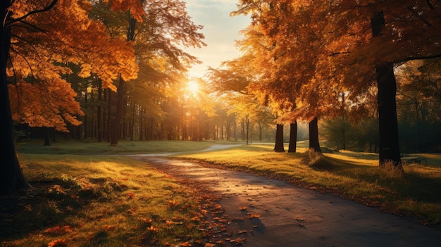 A dreamy image capturing the warm glow of autumn