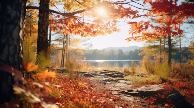 A dreamy image capturing the warm glow of autumn