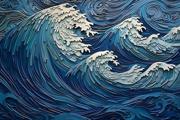 Dreamy Layered Paper with Epic Detail in Wave Aesthetic Generative AI