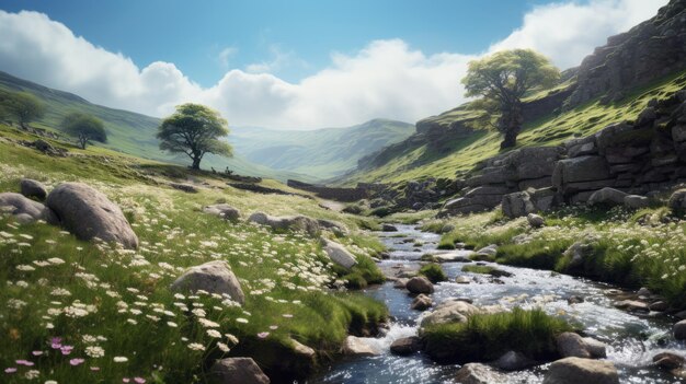 Dreamy Meadow In The Hindu Yorkshire Dales