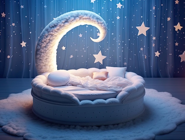 Dreamy moon with stars