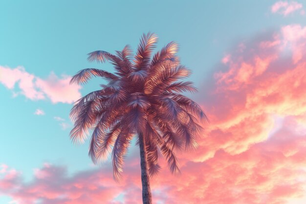 Dreamy pastel palm tree background