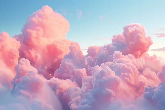 Dreamy pastelcolored cotton candy clouds octane re