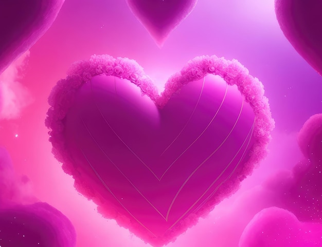 A dreamy pink heart wallpaper