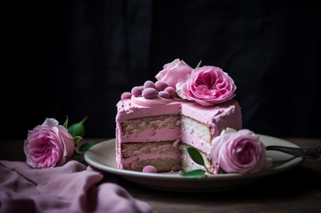 Dreamy pink velvet cake with cream cheese frosting