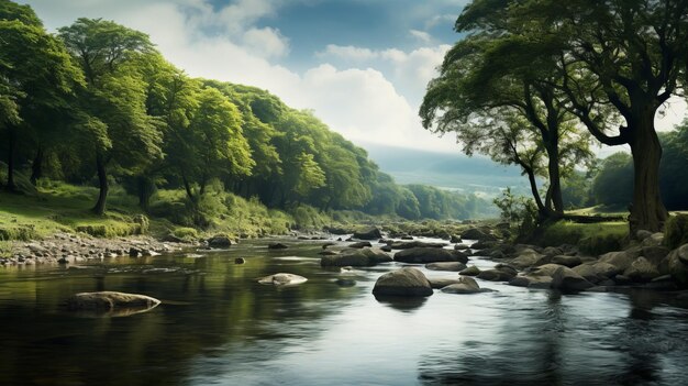 Dreamy River In The Hindu Yorkshire Dales