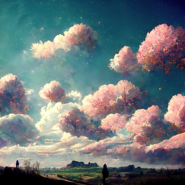 dreamy sky and a beautiful landscape