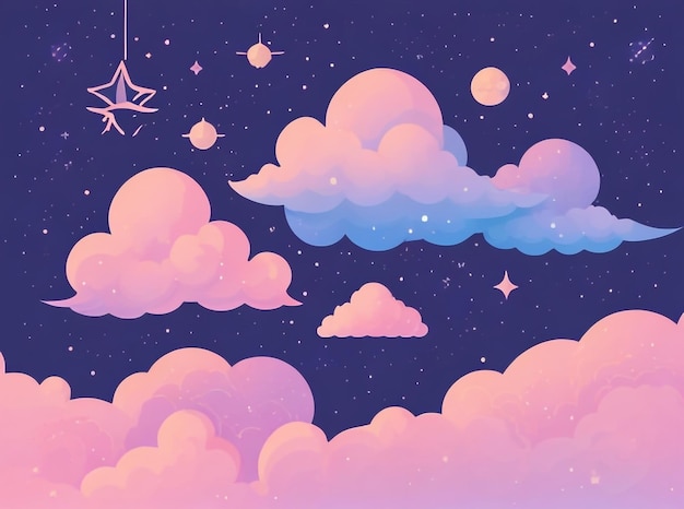 Photo dreamy styled background illustration featuring