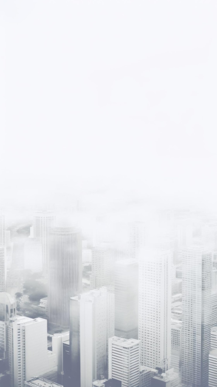 Photo a dreamy view of a cityscape filled with towering buildings