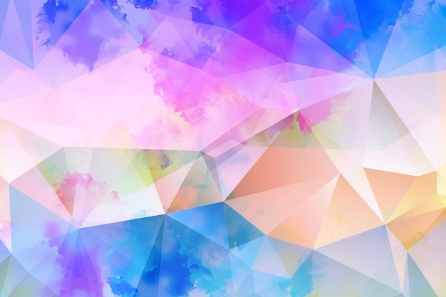 dreamy watercolor lattice geometric background with gradient origami style abstract background