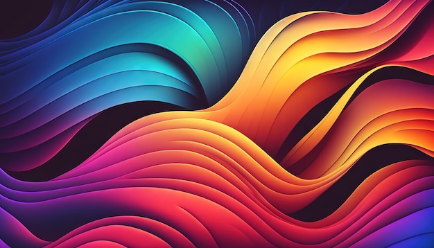 Dreamy y2k gradient color blur background Color waves Generative AI