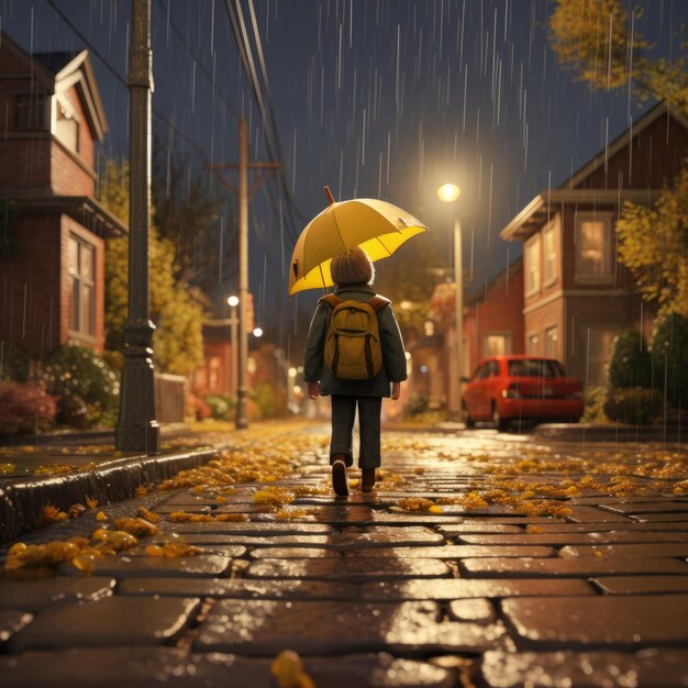 Foto drenched in wonder het 3d pixar avontuur van wandelen in de regen