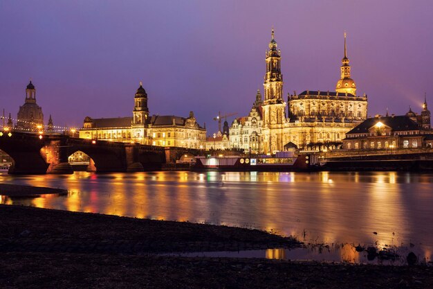 Dresden architecture across Elbe River