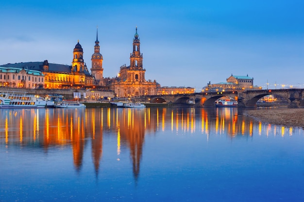 Dresden cathedral of the holy trinity or hofkirche bruehls terrace or the balcony of europe semperop