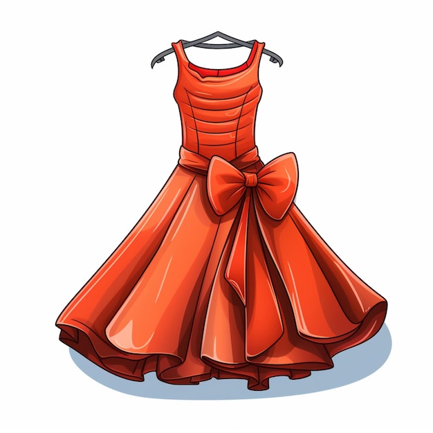 Dress 2d cartoon vector illustration on white background