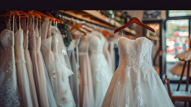 Photo a dress hangs on a hanger with a dress hanging on it