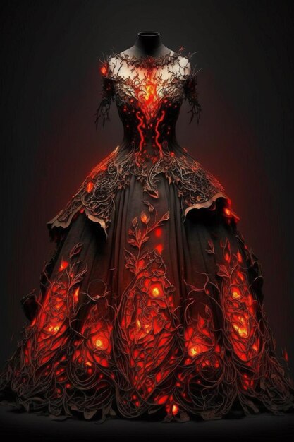 A dress that has the word fire on it