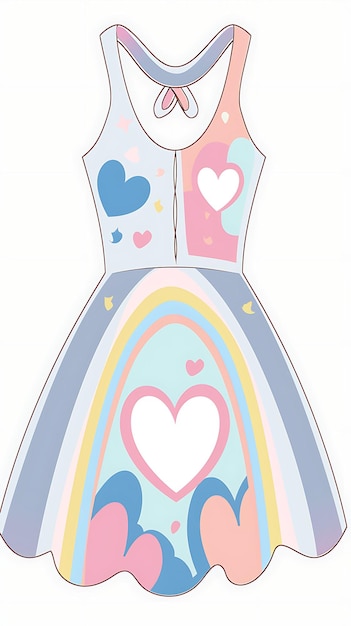 Photo a dress with hearts on the front and the words love hearts on the front